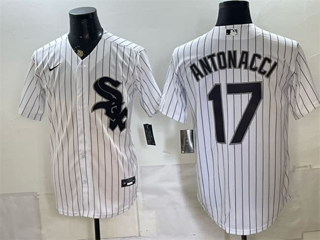 Men's Chicago White Sox #17 Sam Antonacci White Home Stitched Baseball Jersey