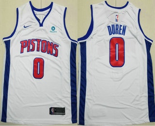 Men's Detroit Pistons #0 Jalen Duren White Icon Sponsor Swingman Jersey