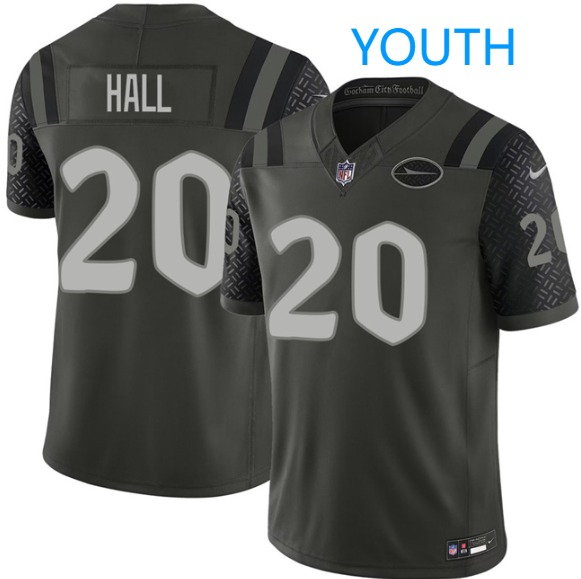 Youth New York Jets #20 Breece Hall Black 2025 F.U.S.E. “Rivalries” Vapor Limited Football Stitched Jersey