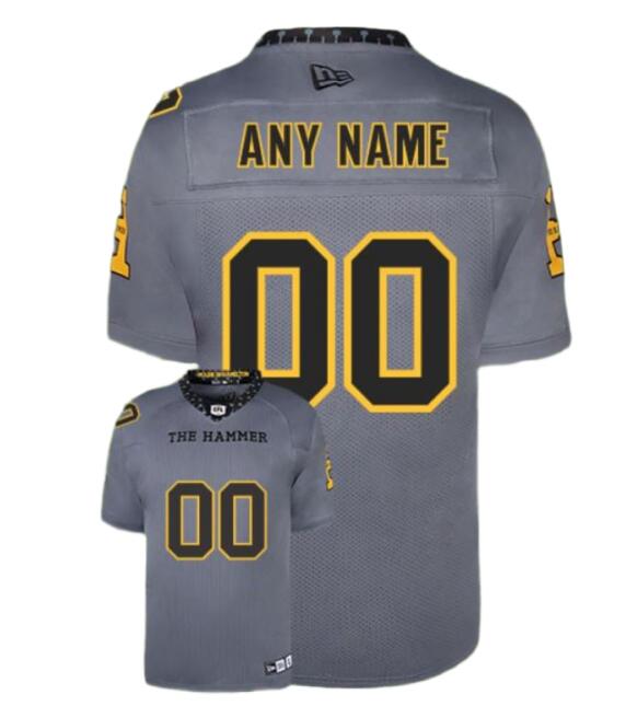 Custom CFL Hamilton Tiger-Cats Gray New Era Replica Alternate Jersey