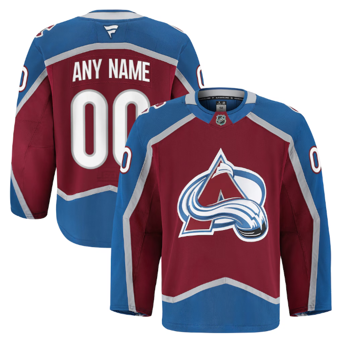 Custom Colorado Avalanche Fanatics Burgundy Home Pro Custom Stitched Jersey
