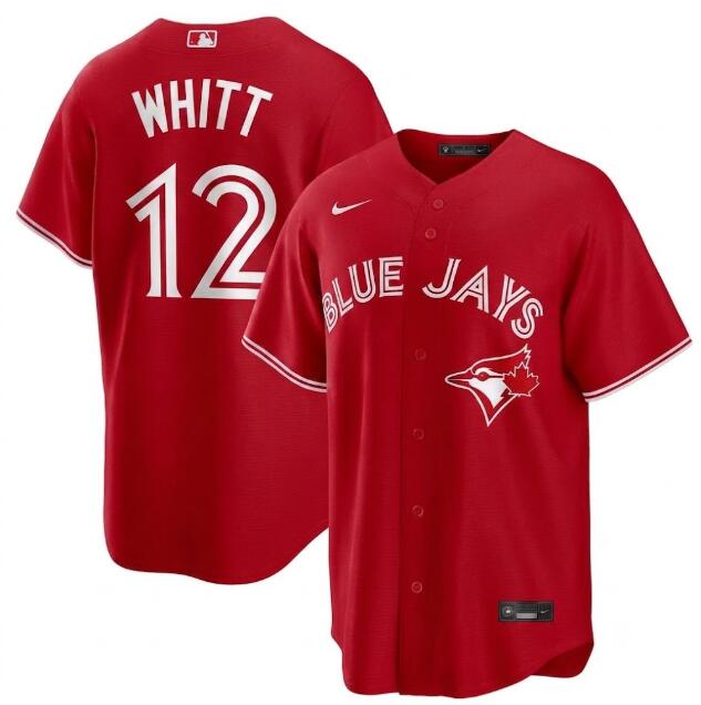 Men's Ernie Whitt Red Toronto Blue Jays #12 Canada Day Replica Nike Jersey