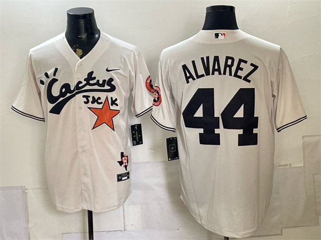 Men's Houston Astros #44 Yordan Alvarez Cream Cactus Jack Vapor Premier Limited Stitched Baseball Jersey