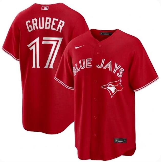 Men's Kelly Gruber Red Toronto Blue Jays #17 Canada Day Replica Nike Jersey