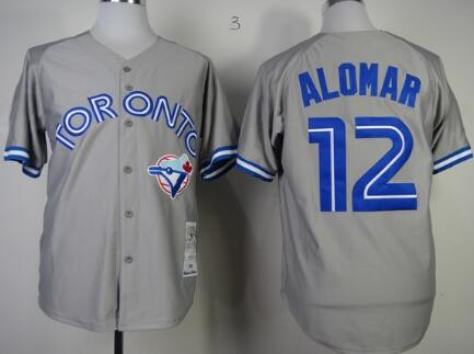 Toronto Blue Jays #12 Roberto Alomar 1992 Gray Throwback Jersey
