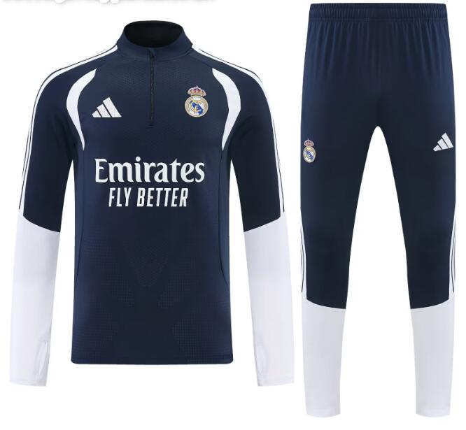Real Madrid 2026-27 Tracksuits Navy White Training Sweatshirt and Pants