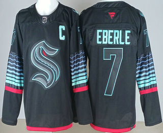 Men's Seattle Kraken #7 Jordan Eberle Black Alternate Authentic Jersey