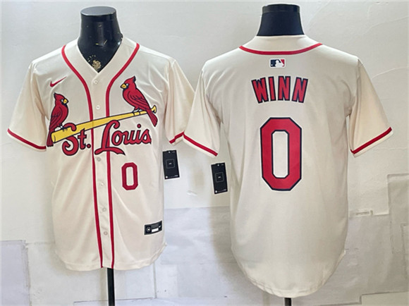 Men's St. Louis Cardinals #0 Masyn Winn Cream Limited Stitched Baseball Jersey