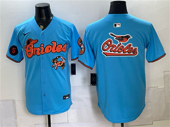 Mens Baltimore Orioles Team Big Logo Blue With Patch Vapor Premier Limited Stitched Baseball Jersey