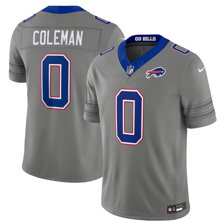 Men's Buffalo Bills #0 Keon Coleman Nike Gray Nickel City Vapor F.U.S.E. Stitched Limited Jersey
