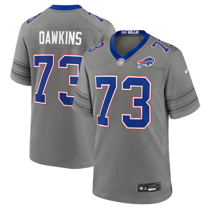 Men's Buffalo Bills #73 Dion Dawkins Nike Gray Nickel City Game Jersey