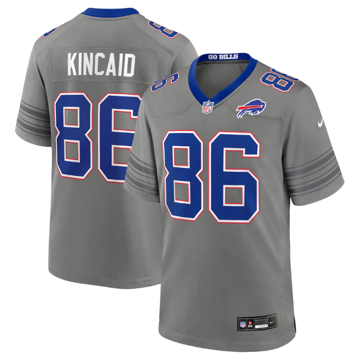 Men's Buffalo Bills #86 Dalton Kincaid Nike Gray Nickel City Game Jersey