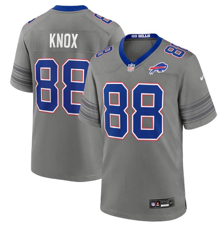 Men's Buffalo Bills #88 Dawson Knox Nike Gray Nickel City Game Jersey