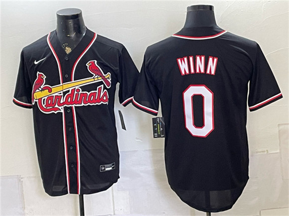 Men's St. Louis Cardinals #0 Masyn Winn 2026 Fashion Replica Black Out Stitched Baseball Jersey