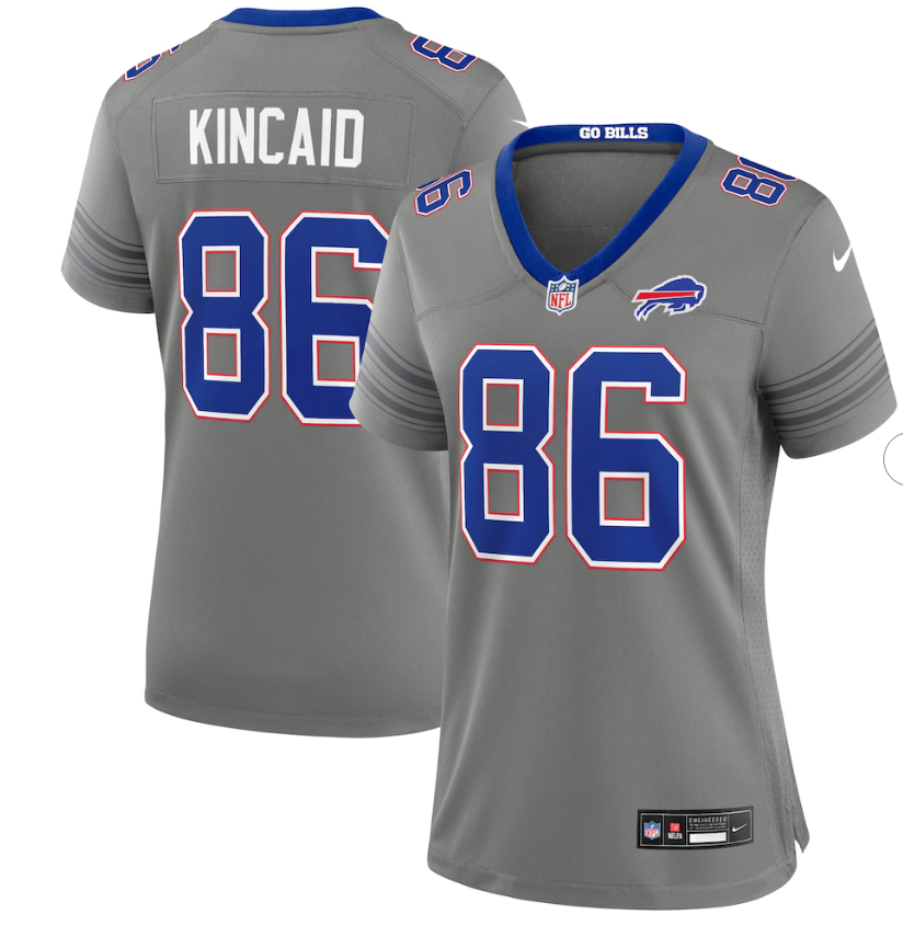 Women Dalton Kincaid Buffalo Bills #86 Nike Nickel City Game Jersey - Gray