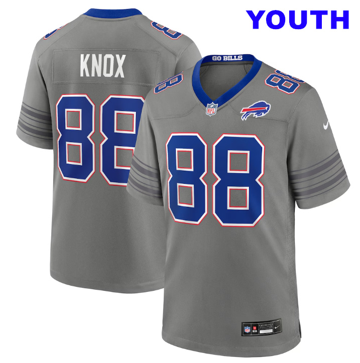 Youth Buffalo Bills #88 Dawson Knox Nike Gray Nickel City Game Jersey