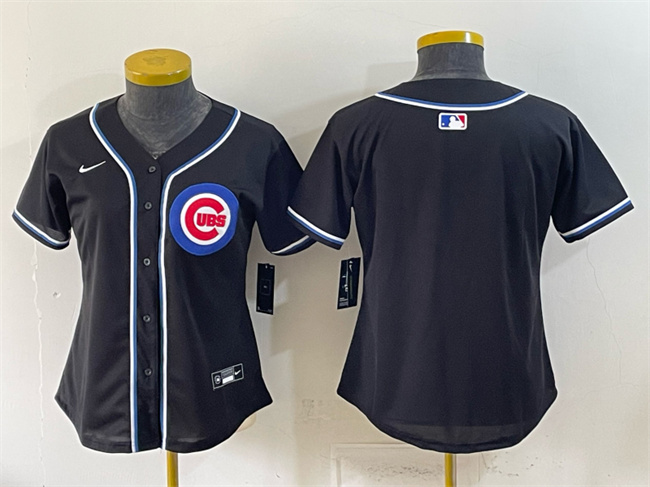 Youth Chicago Cubs 2026 Fashion Replica Black Out Stitched Baseball Jersey