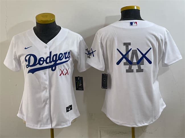 Youth Los Angeles Dodgers Team Big Logo White Vapor Premier Limited Stitched Baseball Jersey