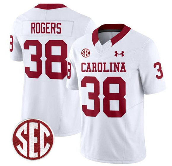 Men's South Carolina Fighting Gamecocks #38 George Rogers White F.U.S.E. Stitched Jersey
