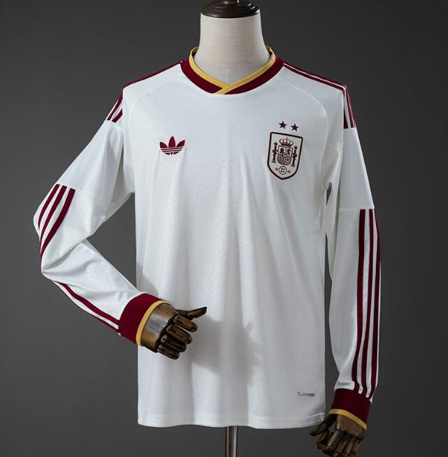 Men's 2 Stars Spain 2026 World Cup Away Long Sleeve Soccer Jersey