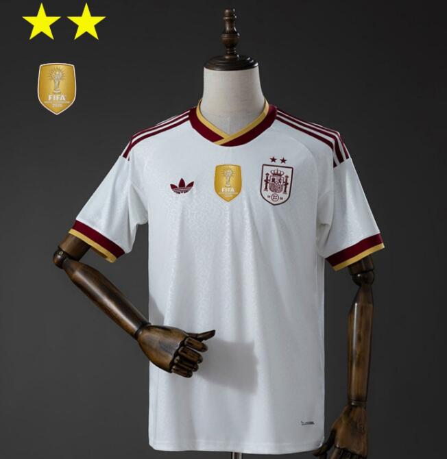 Men's 2 Stars With Gold Patch Spain 2026 World Cup Away Soccer Jersey