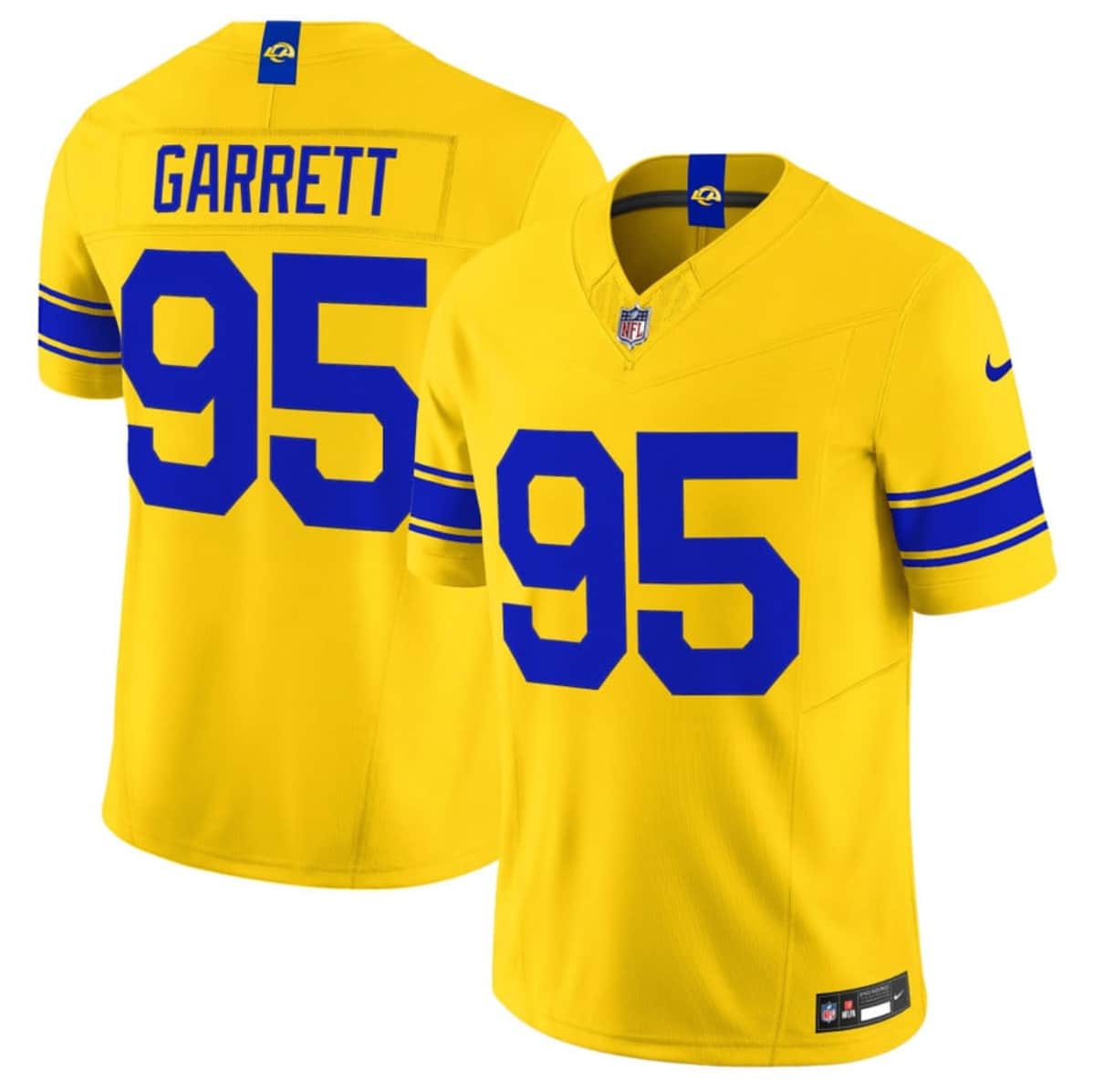 Men's Los Angeles Rams #95 Myles Garrett Yellow 2026 F.U.S.E. Vapor Limited Football Stitched Jersey