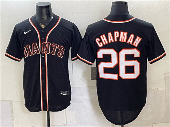 Men's San Francisco Giants #26 Matt Chapman 2026 Fashion Replica Black Out Stitched Baseball Jersey
