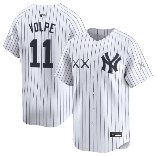 Men's Anthony Volpe  #11  KAWS X Nike MLB Stadium New York Yankees Nike Stitched Jersey