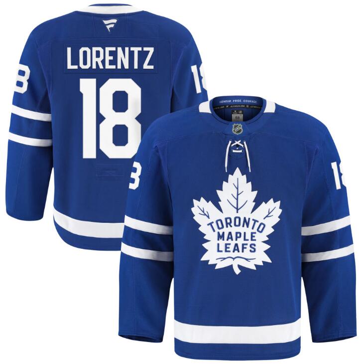 Men's Steven Lorentz Toronto Maple Leafs #18 Fanatics Home Blue Stitched Hockey Jersey