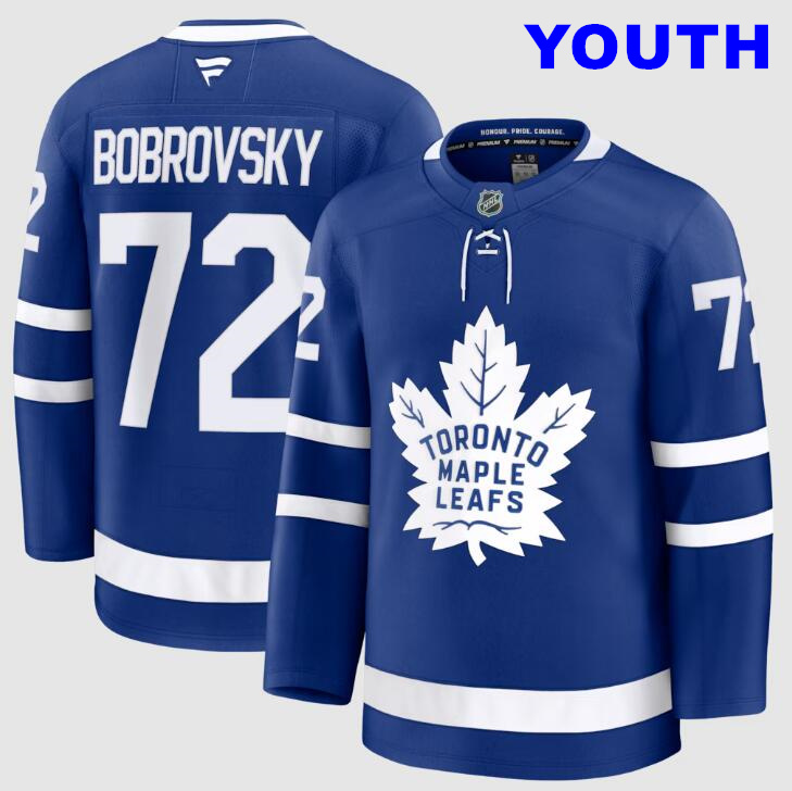 Youth Toronto Maple Leafs #72 Sergei Bobrovsky Blue Authentitc Jersey