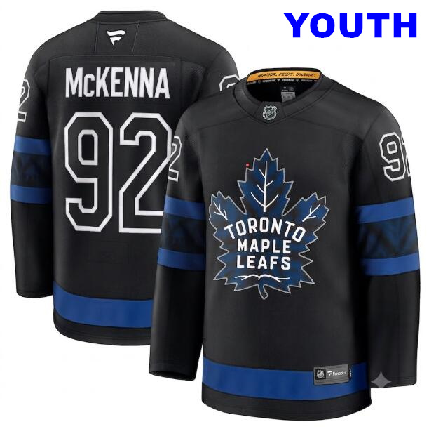 Youth Toronto Maple Leafs #92 Gavin McKenna Fanatics Black Alternate Reversible Next Gen Jersey