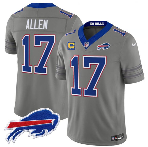 Men's Buffalo Bills #17 Josh Allen Gray F.U.S.E. 2026 Nickel City With 4-Star C Patch Vapor Football Stitched Jersey