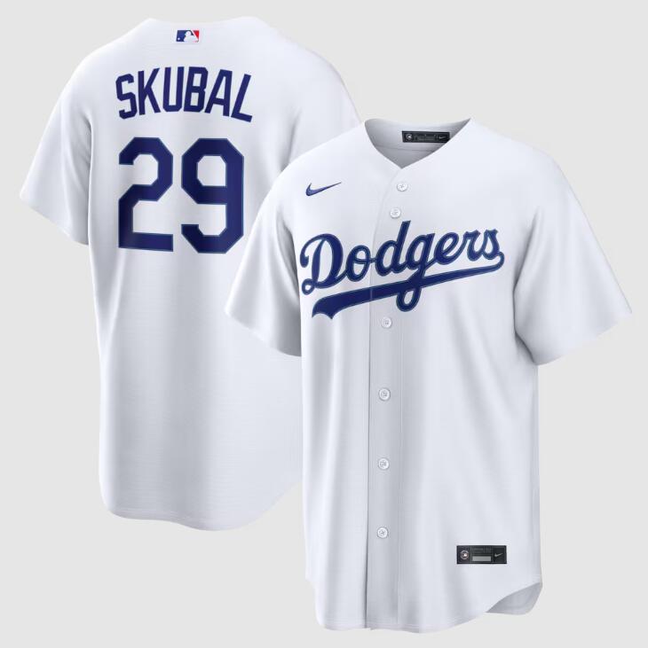 Men's Los Angeles Dodgers #29 Tarik Skubal Nike White Home Replica Jersey
