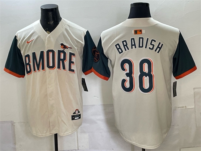Men's Baltimore Orioles #38 Kyle Bradish Natural 2026 City Connect Stadium Stitched Baseball Jersey
