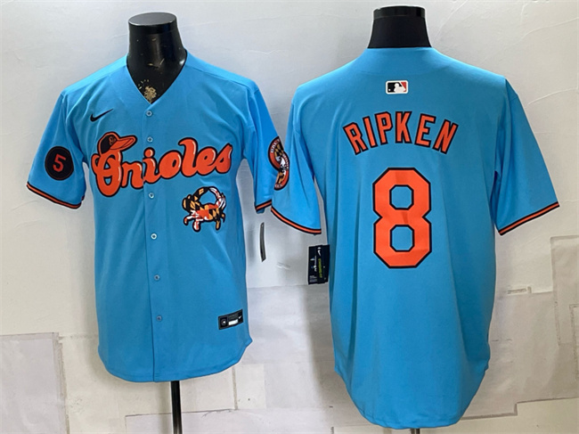 Men's Baltimore Orioles #8 Cal Ripken Jr. Blue With Patch Vapor Premier Limited Stitched Baseball Jersey
