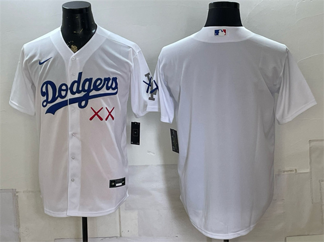 Men's Los Angeles Dodgers x KAWS White Vapor Premier Limited Stitched Baseball Jersey