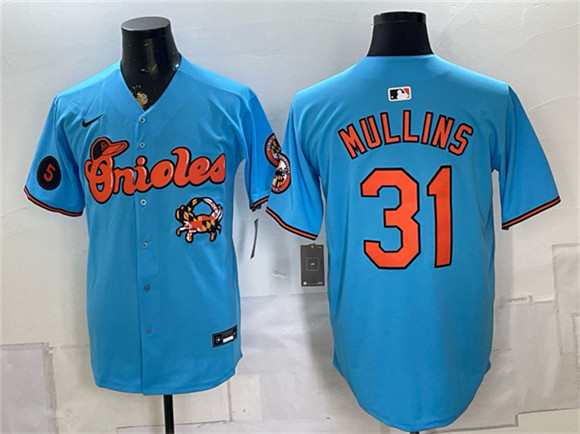 Men's Baltimore Orioles #31 Cedric Mullins Blue With Patch Vapor Premier Limited Stitched Baseball Jersey