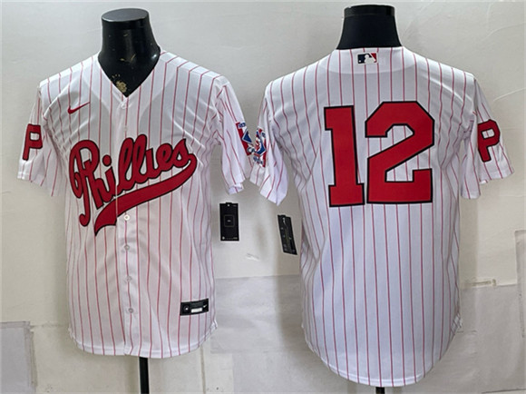 Mens Philadelphia Phillies #12 Kyle Schwarber White 2026 Field of Dreams Stadium Stitched Baseball Jersey