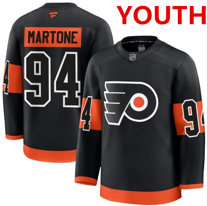 Youth Philadelphia Flyers #94 Porter Martone Fanatics Black Alternate Premium Jersey