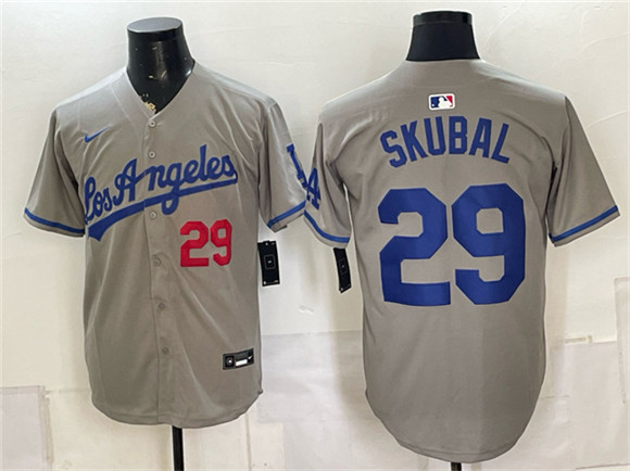 Men's Los Angeles Dodgers #29 Tarik Skubal Gray Limited Stitched Baseball Jersey