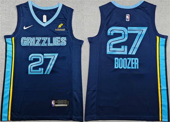 Men's Memphis Grizzlies #27 Cameron Boozer Navy 2026 Draft Icon Edition Stitched Jersey
