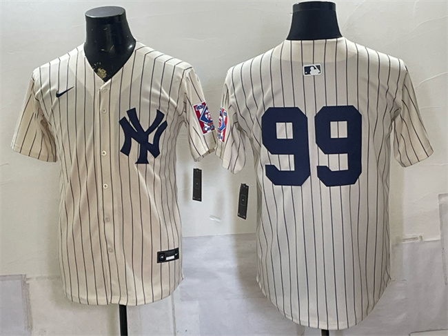 Men's New York Yankees #99 Aaron Judge Cream 2026 Field of Dreams Stadium Stitched Baseball Jersey