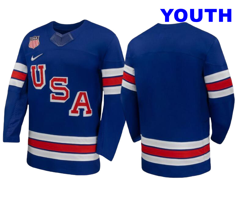Youth Nike Team USA 2026 Replica Blue Hockey 2026 Jersey