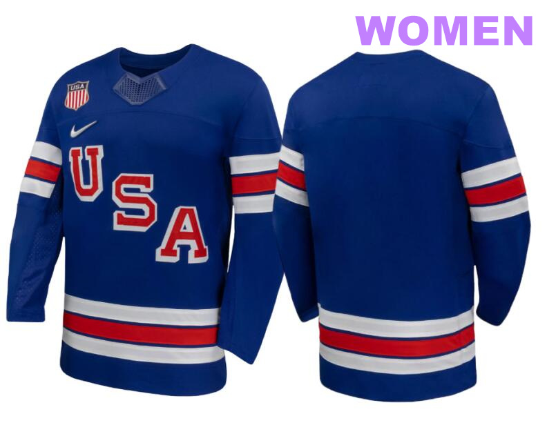 Women Nike Team USA 2026 Replica Blue Hockey 2026 Jersey