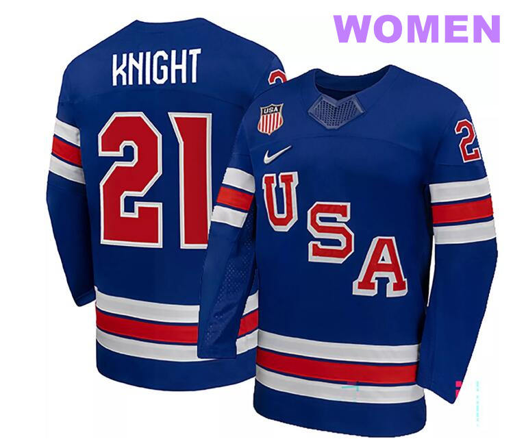 Women Nike Team USA Blue Hilary Knight #21 Replica 2026 Jersey