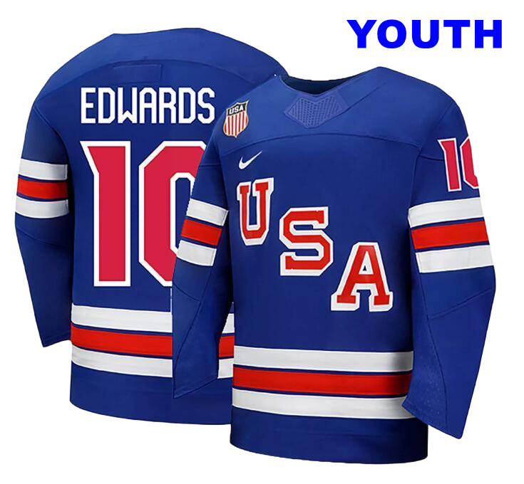 Youth Nike Team USA Blue Laila Edwards #10 Replica 2026 Jersey
