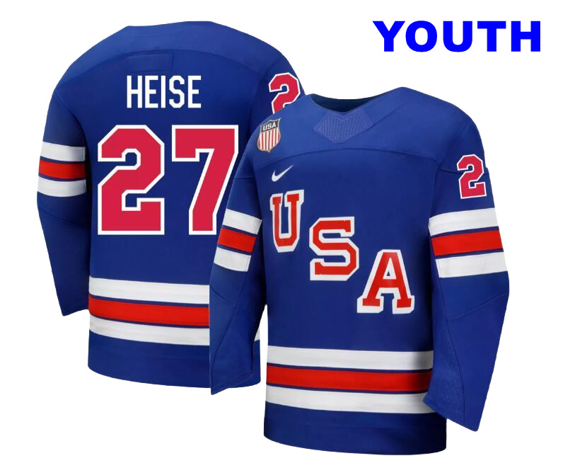 Youth Nike Team USA Blue Taylor Heise #27 Replica 2026 Jersey