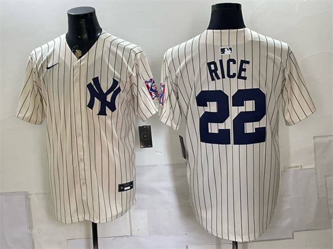 Men's New York Yankees #22 Ben Rice Cream 2026 Field of Dreams Stadium Stitched Baseball Jersey