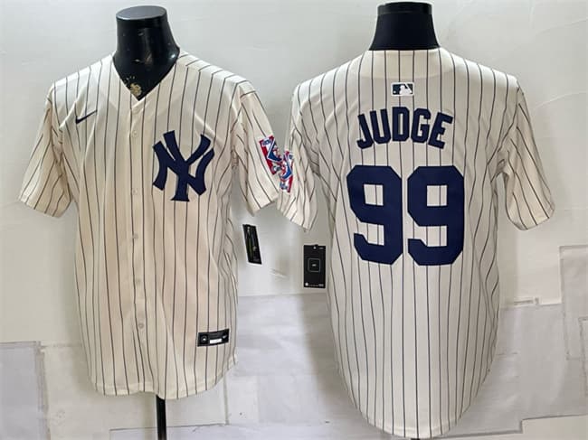 Men's New York Yankees #99 Aaron Judge Cream 2026 Field of Dreams Stadium Stitched Baseball Jersey