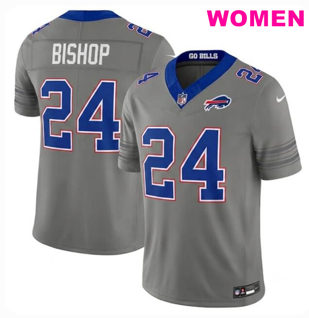Women Buffalo Bills #24 Cole Bishop Gray 2026 Nickel City Alternate Uni Reveal Jersey